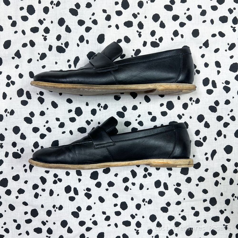 Chanel | Black Leather CC Logo Classic Penny Loafers Designer Flats Size 36 - Picture 4 of 9